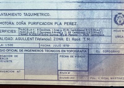 Caja datos plano topografia